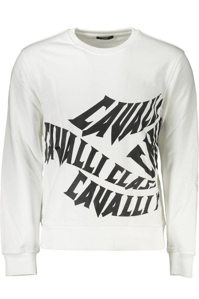 4141CAVALLI CLASS FELPA SENZA ZIP UOMO BIANCO