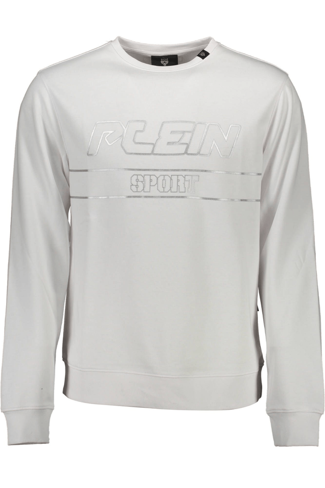 1231PLEIN SPORT FELPA SENZA ZIP UOMO BIANCO