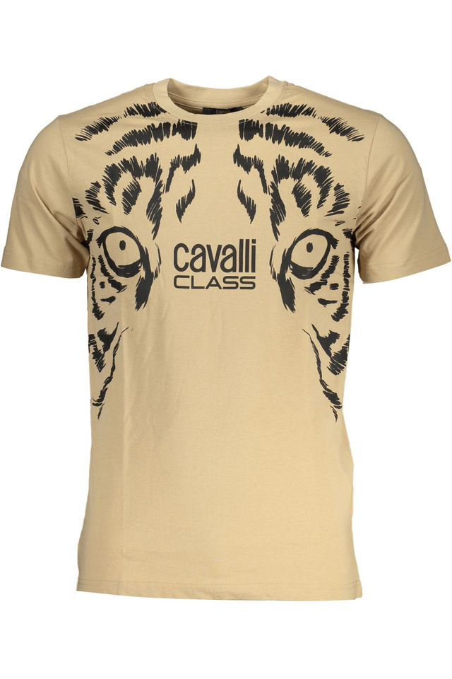 7825CAVALLI CLASS T-SHIRT MANICHE CORTE UOMO BEIGE