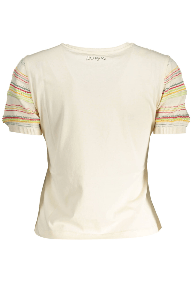 3383DESIGUAL T-SHIRT MANICHE CORTE DONNA BIANCO