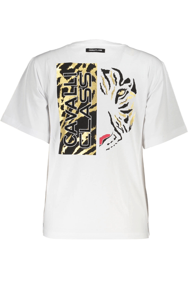 4092CAVALLI CLASS T-SHIRT MANICHE CORTE DONNA BIANCO