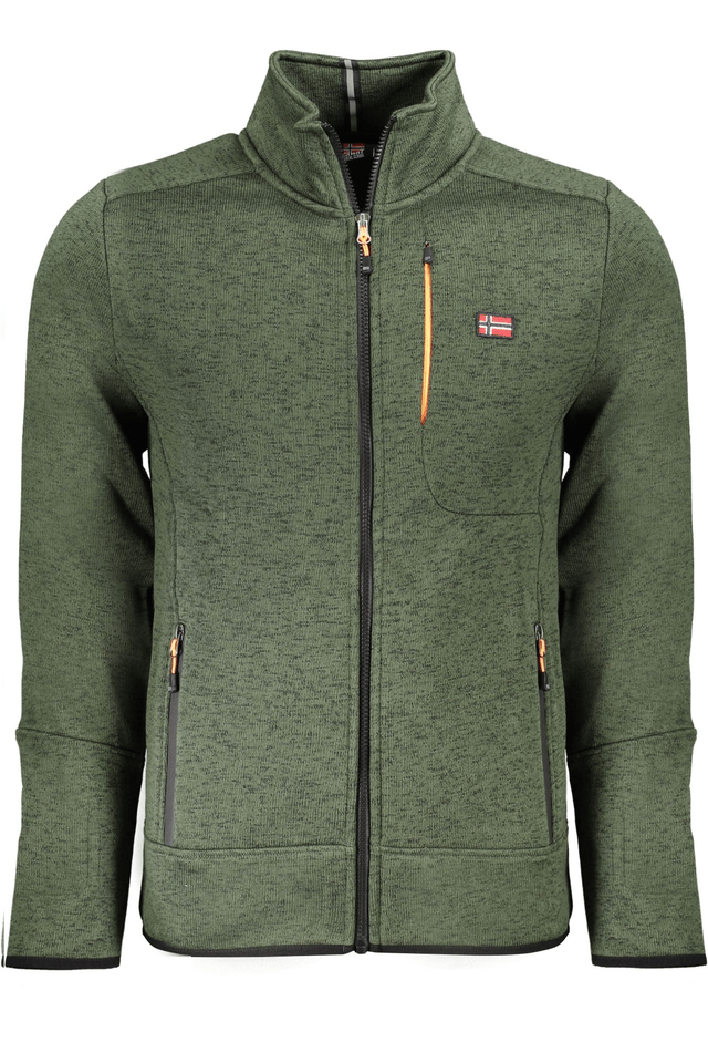10093NORWAY 1963 FELPA CON ZIP UOMO VERDE