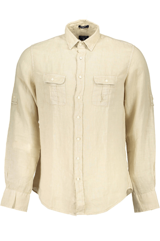295GANT CAMICIA MANICHE LUNGHE UOMO BEIGE