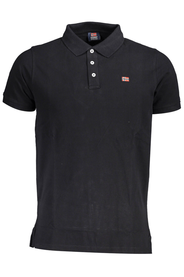 3922NORWAY 1963 POLO MANICHE CORTE UOMO NERO