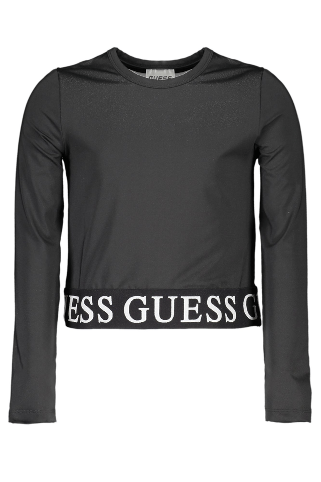 8113GUESS JEANS T-SHIRT MANICHE LUNGHE BAMBINA NERO
