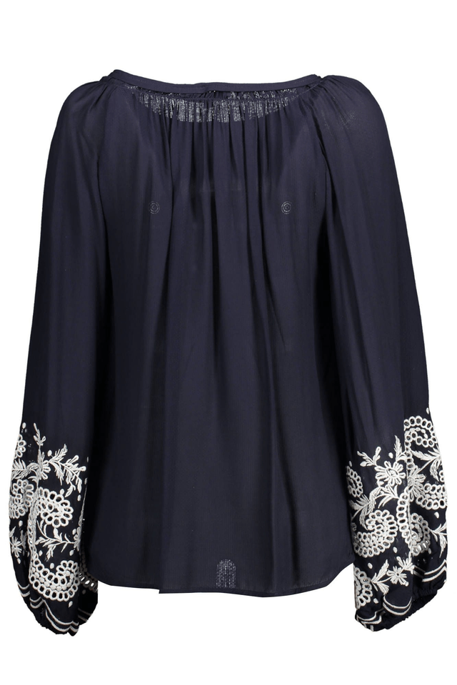 1634KOCCA CAMICIA MANICHE LUNGHE DONNA BLU