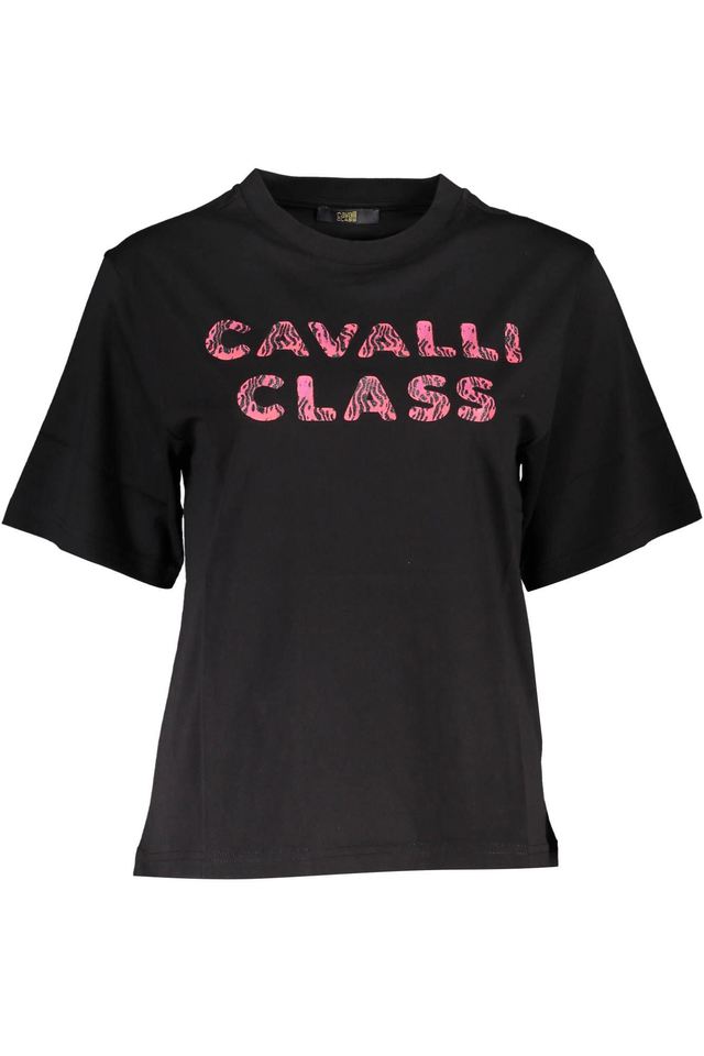 4101CAVALLI CLASS T-SHIRT MANICHE CORTE DONNA NERO