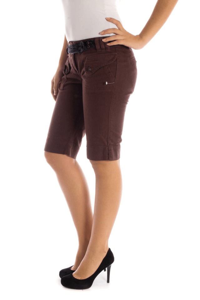 349DATCH PANTALONE BERMUDA DONNA MARRONE