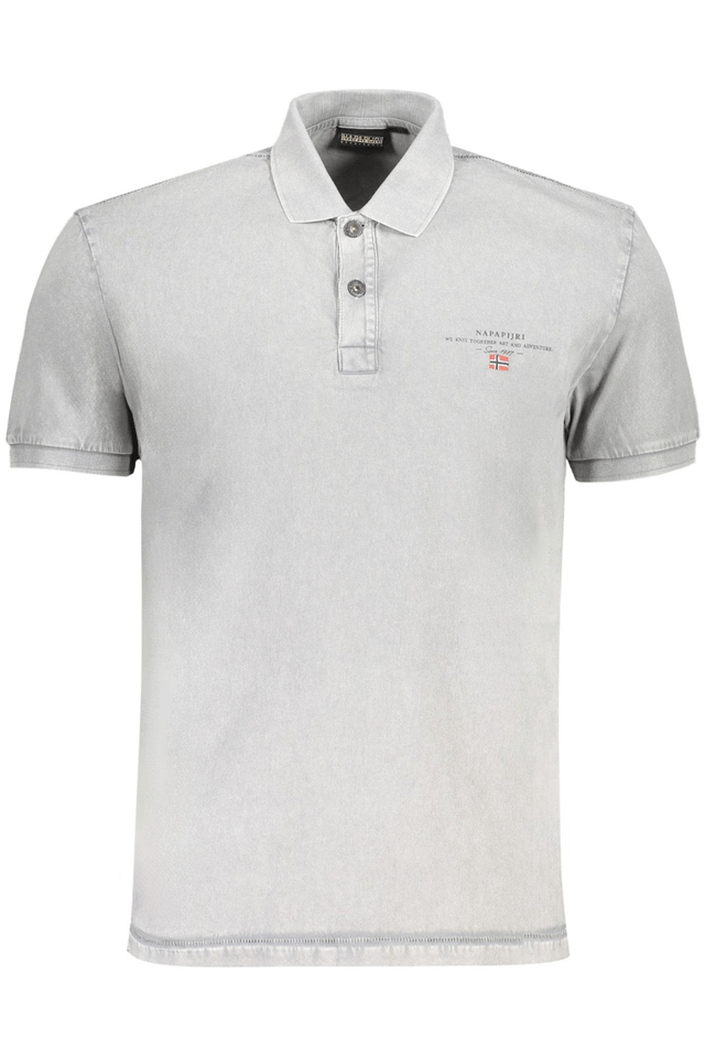 9123NAPAPIJRI POLO MANICHE CORTE UOMO GRIGIO