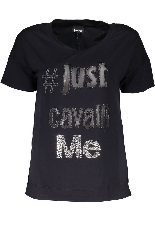33JUST CAVALLI T-SHIRT MANICHE CORTE DONNA NERO