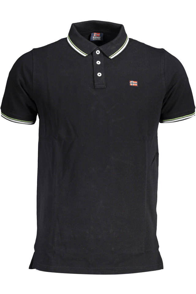 3919NORWAY 1963 POLO MANICHE CORTE UOMO NERO