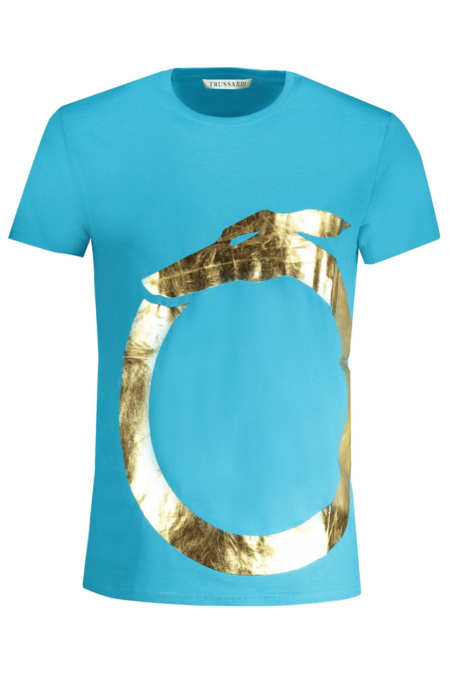 8893TRUSSARDI T-SHIRT MANICHE CORTE UOMO AZZURRO