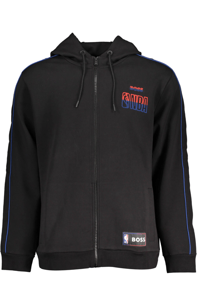 4468HUGO BOSS FELPA CON ZIP UOMO NERO