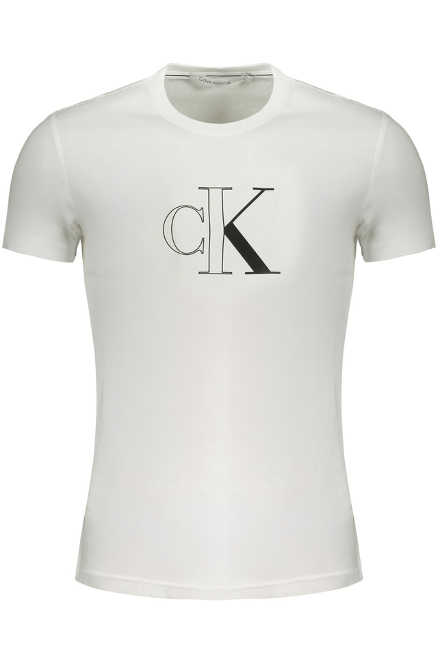 9754CALVIN KLEIN T-SHIRT MANICHE CORTE UOMO BIANCO