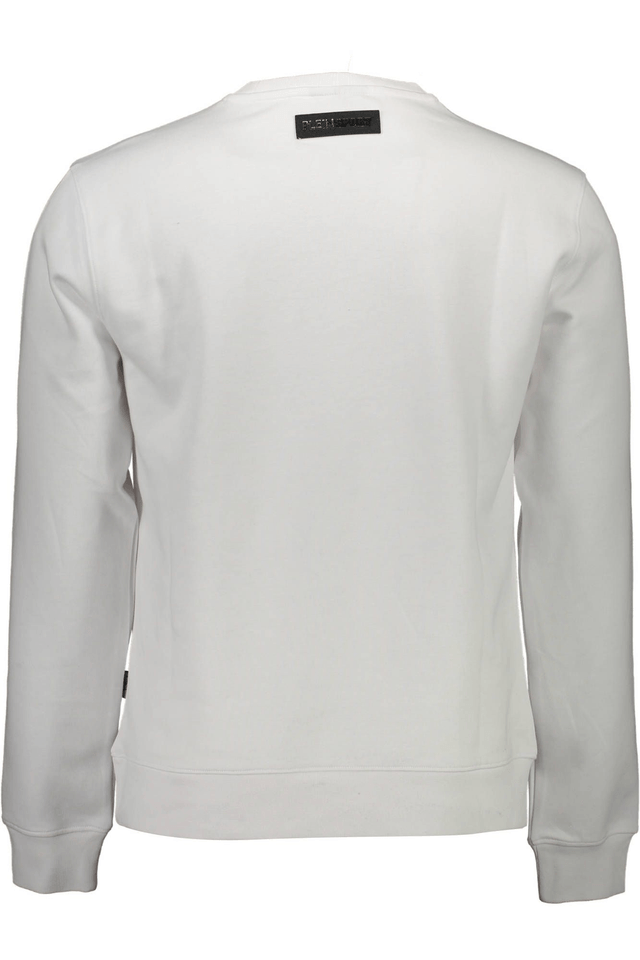 1289PLEIN SPORT FELPA SENZA ZIP UOMO BIANCO