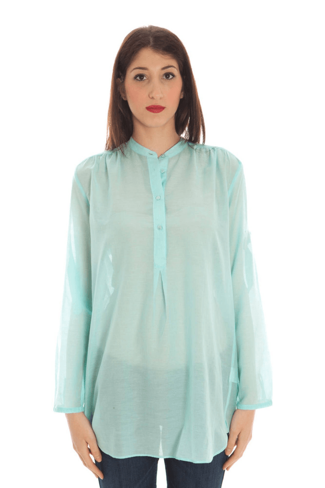 662GANT CAMICIA MANICHE LUNGHE DONNA AZZURRO