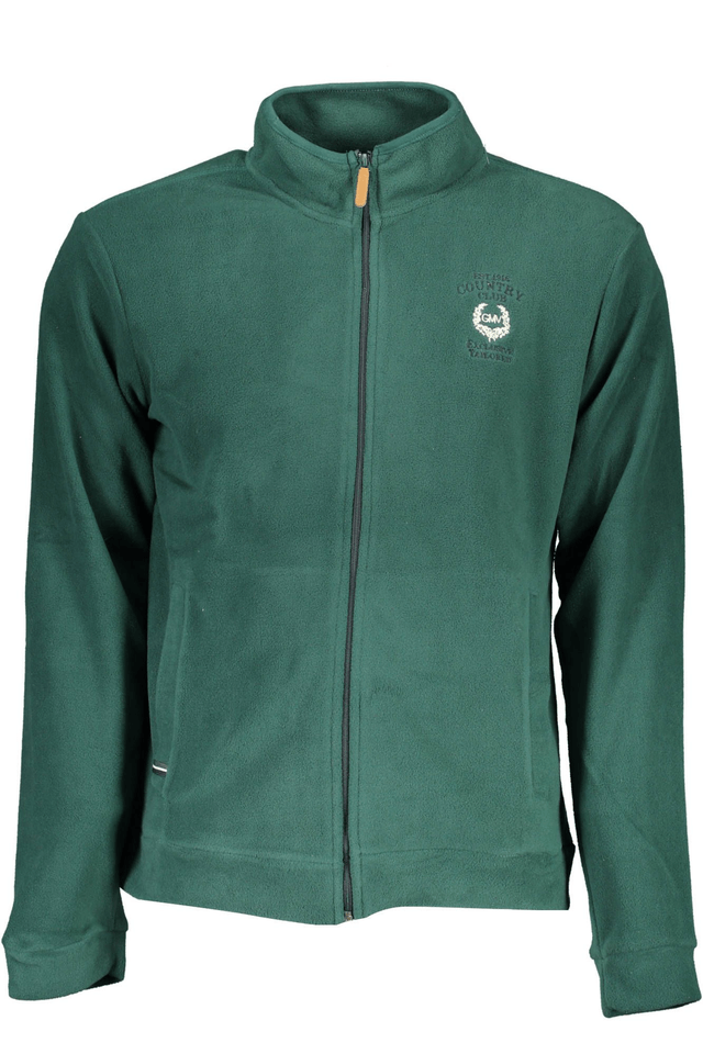 2341GIAN MARCO VENTURI FELPA CON ZIP UOMO VERDE