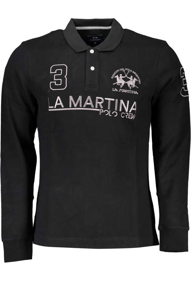 6929LA MARTINA POLO MANICHE LUNGHE UOMO NERO