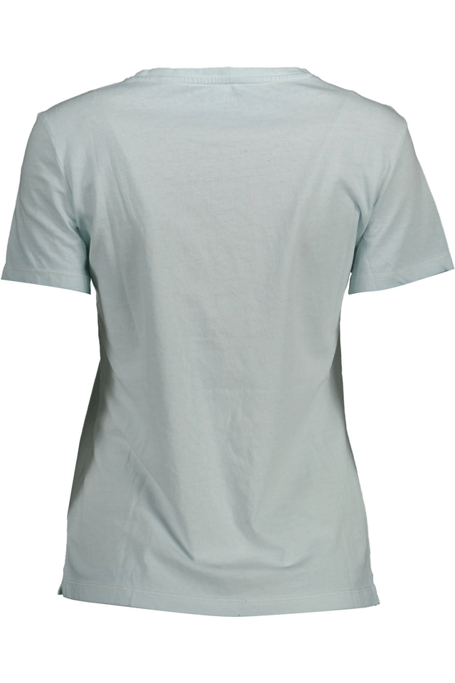 1436GUESS JEANS T-SHIRT MANICHE CORTE DONNA AZZURRO
