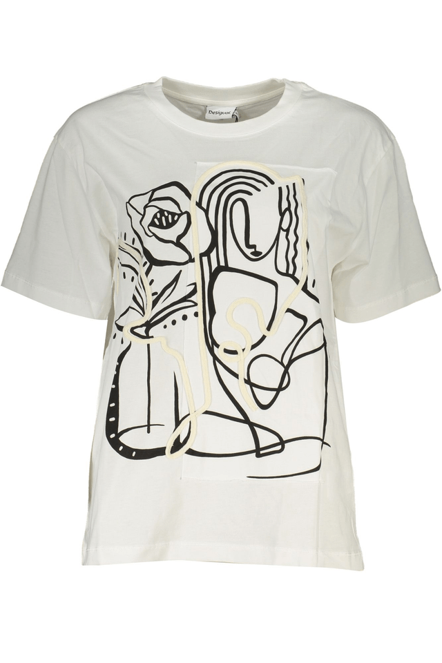 8197DESIGUAL T-SHIRT MANICHE CORTE DONNA BIANCO