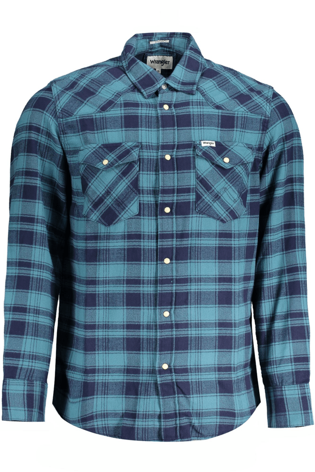 9975WRANGLER CAMICIA MANICHE LUNGHE UOMO BLU