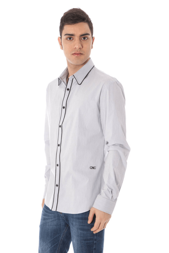 911COSTUME NATIONAL CAMICIA MANICHE LUNGHE UOMO AZZURRO
