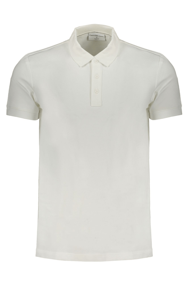 8452CALVIN KLEIN POLO MANICHE CORTE UOMO BIANCO