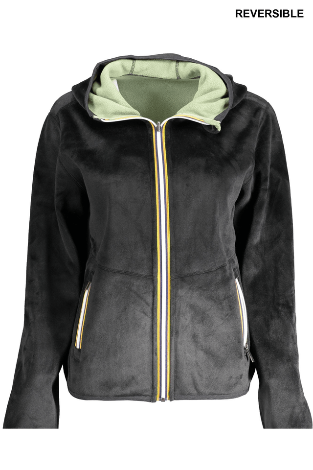 9150K-WAY FELPA CON ZIP DONNA NERO