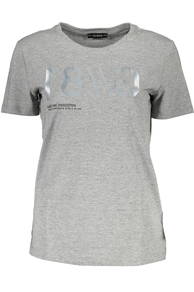 546GUESS JEANS T-SHIRT MANICHE CORTE DONNA GRIGIO