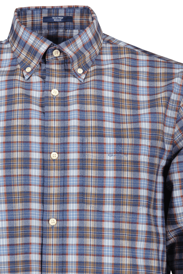 606GANT CAMICIA MANICHE LUNGHE UOMO BLU