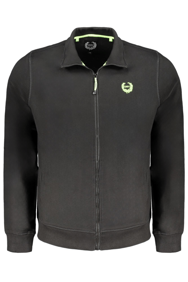 9653GIAN MARCO VENTURI FELPA CON ZIP UOMO NERO