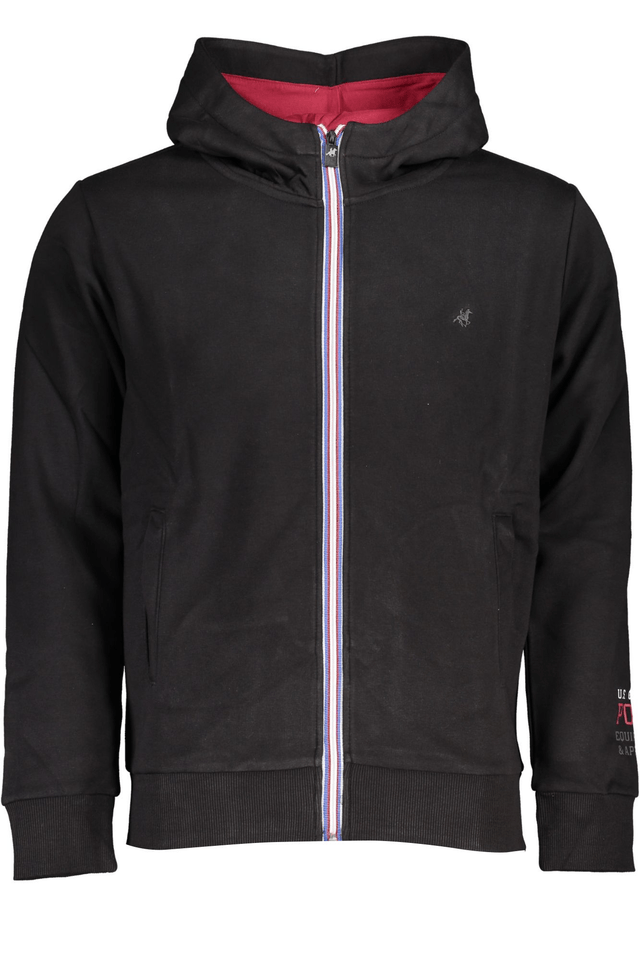 6075U.S. GRAND POLO FELPA CON ZIP UOMO NERO