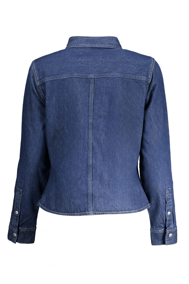 8835CALVIN KLEIN CAMICIA MANICHE LUNGHE DONNA BLU
