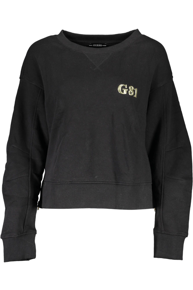 1302GUESS JEANS FELPA SENZA ZIP DONNA NERO