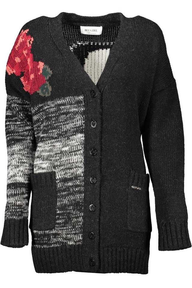 1075BLUGIRL CARDIGAN DONNA NERO