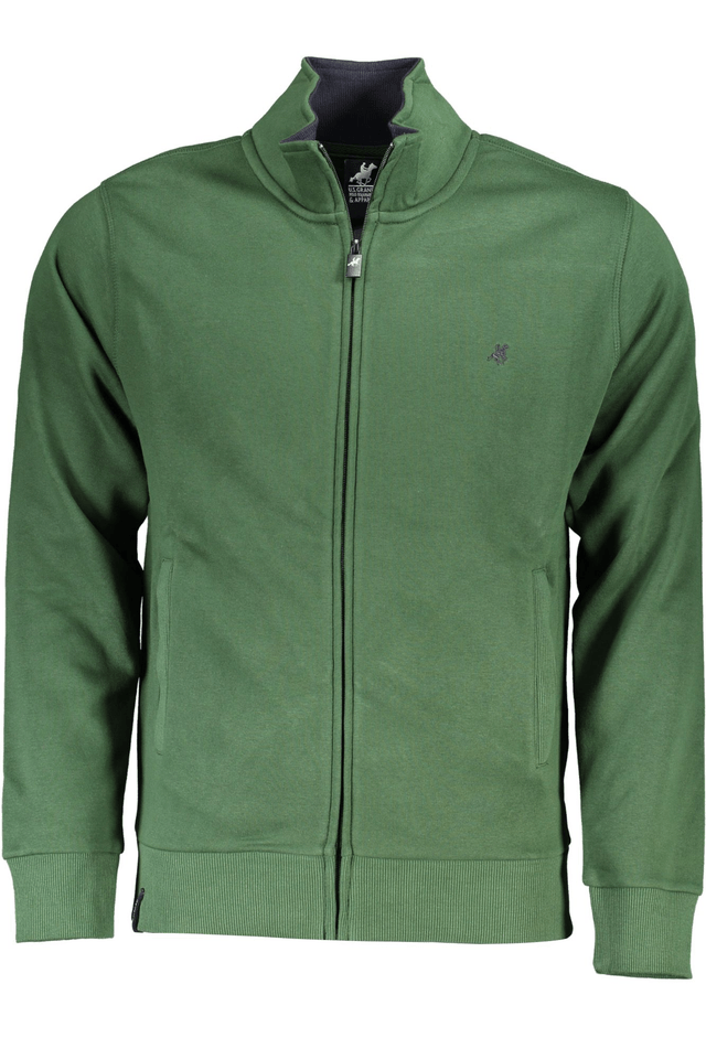 4828U.S. GRAND POLO FELPA CON ZIP UOMO VERDE