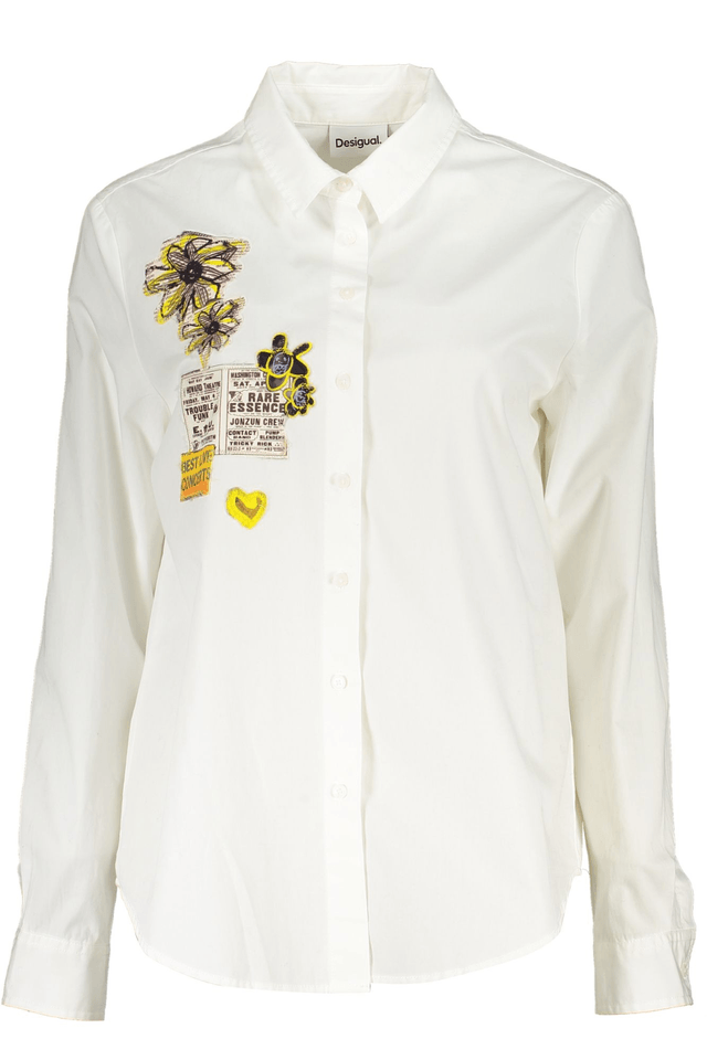 5550DESIGUAL CAMICIA MANICHE LUNGHE DONNA BIANCO