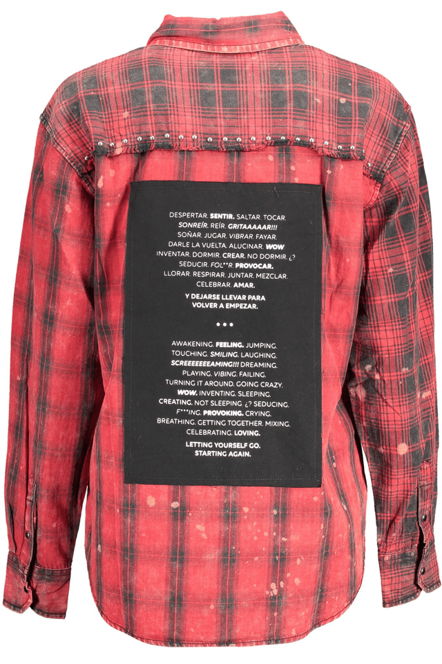 2087DESIGUAL CAMICIA MANICHE LUNGHE DONNA ROSSO