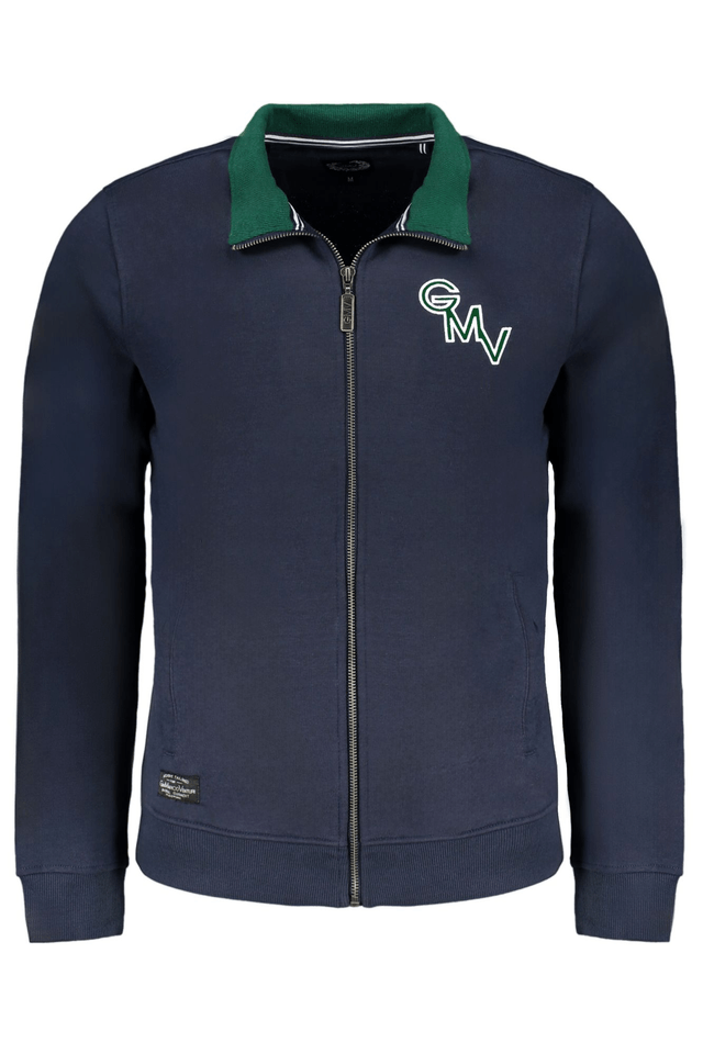 9663GIAN MARCO VENTURI FELPA CON ZIP UOMO BLU