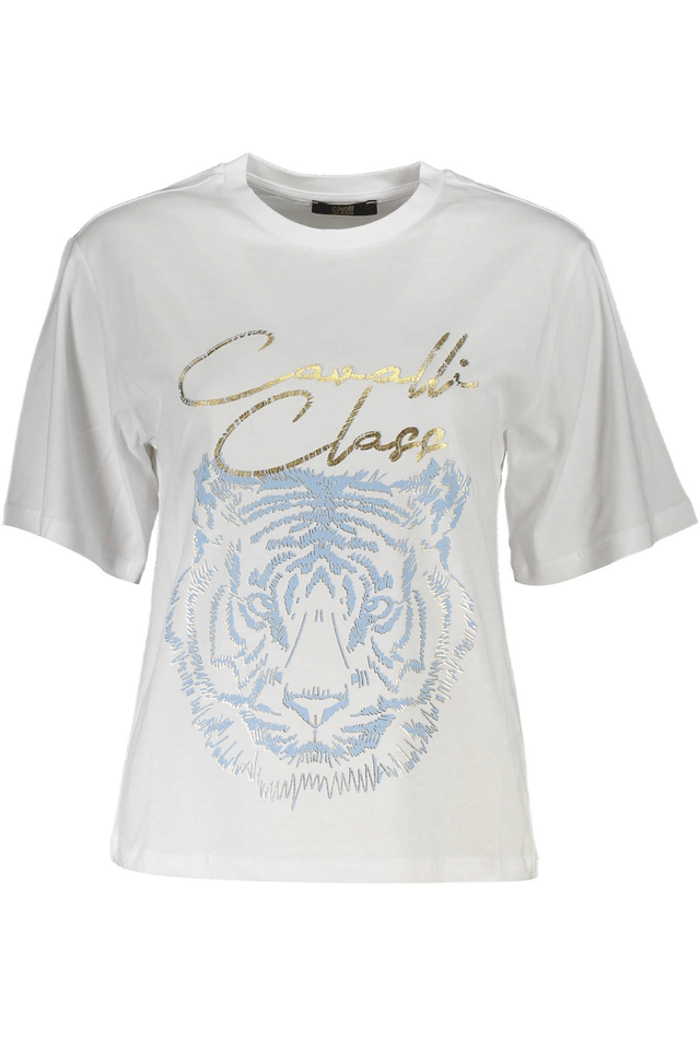 4106CAVALLI CLASS T-SHIRT MANICHE CORTE DONNA BIANCO