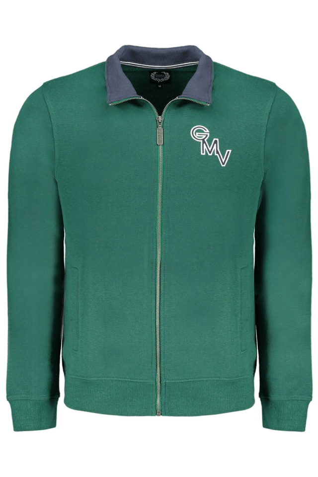 9652GIAN MARCO VENTURI FELPA CON ZIP UOMO VERDE