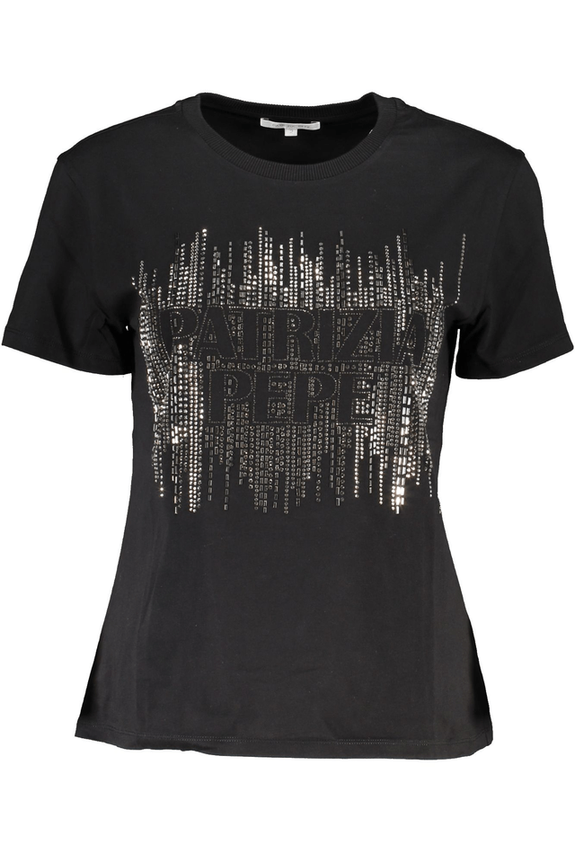 6659PATRIZIA PEPE T-SHIRT MANICHE CORTE DONNA NERO