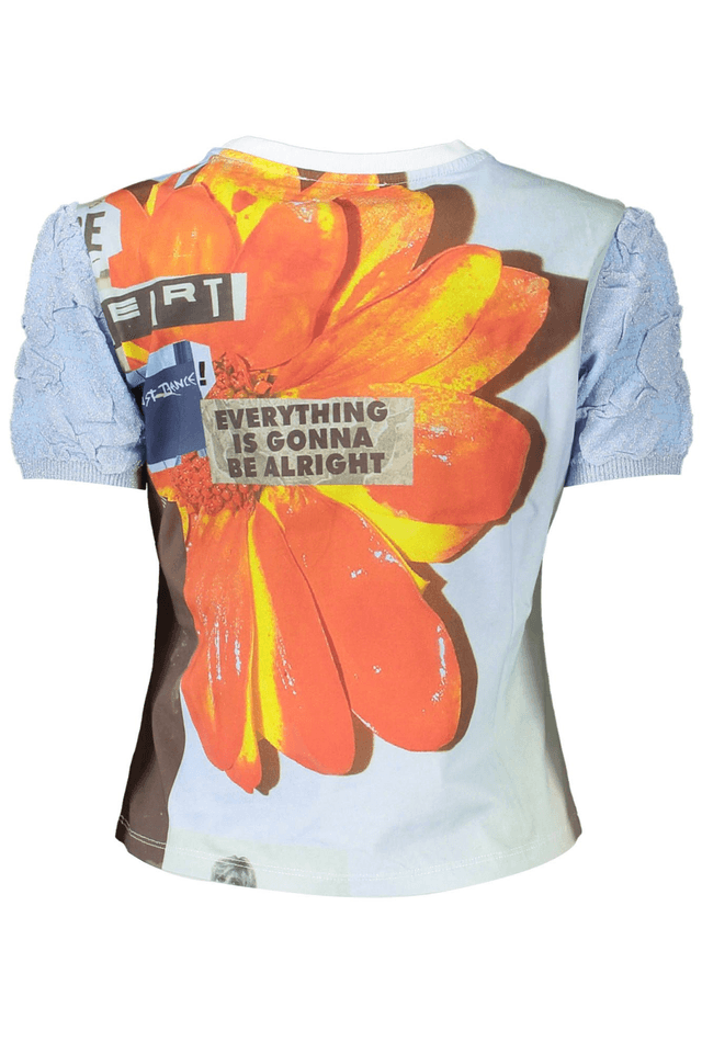 3136DESIGUAL T-SHIRT MANICHE CORTE DONNA AZZURRO