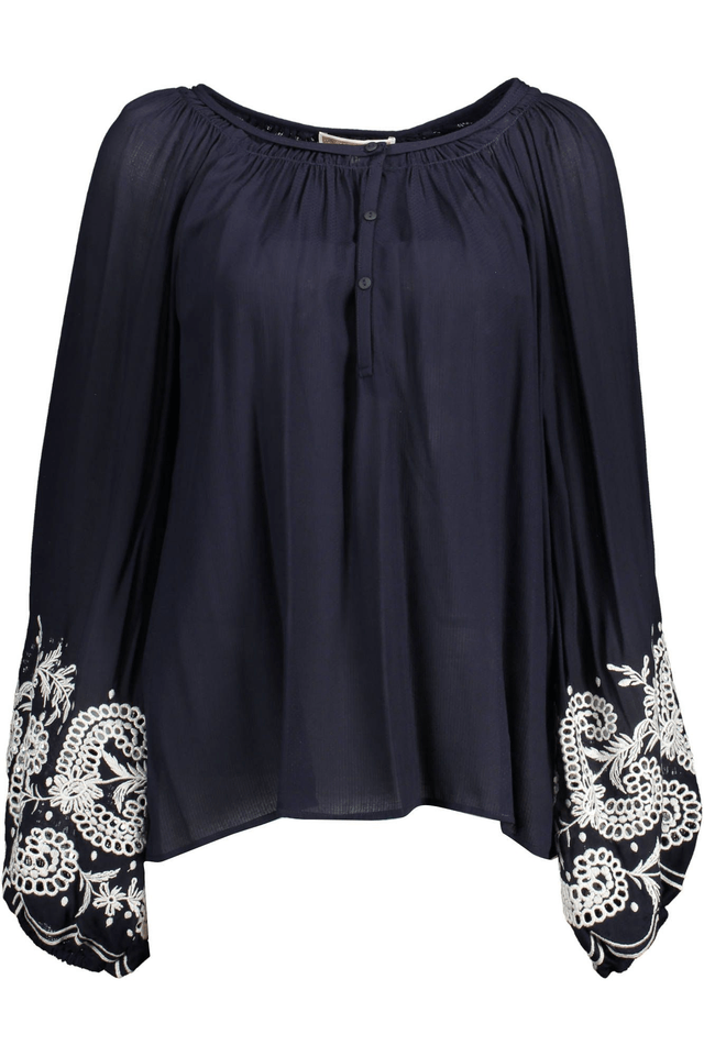 1634KOCCA CAMICIA MANICHE LUNGHE DONNA BLU