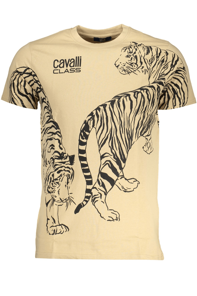 7801CAVALLI CLASS T-SHIRT MANICHE CORTE UOMO BEIGE