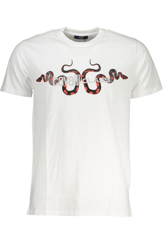7867CAVALLI CLASS T-SHIRT MANICHE CORTE UOMO BIANCO