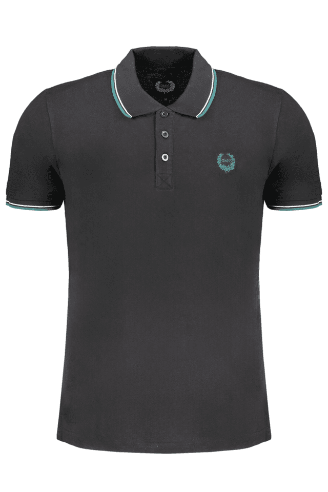 9579GIAN MARCO VENTURI POLO MANICHE CORTE UOMO NERO