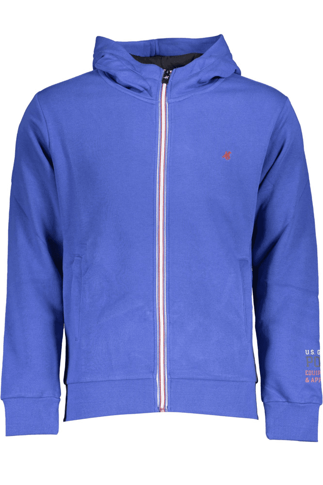 6076U.S. GRAND POLO FELPA CON ZIP UOMO BLU