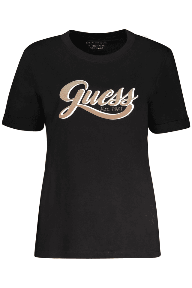 10601GUESS JEANS T-SHIRT MANICHE CORTE DONNA NERO