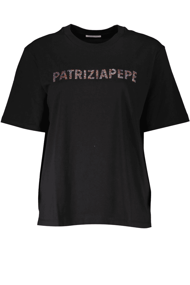 7666PATRIZIA PEPE T-SHIRT MANICHE CORTE DONNA NERO